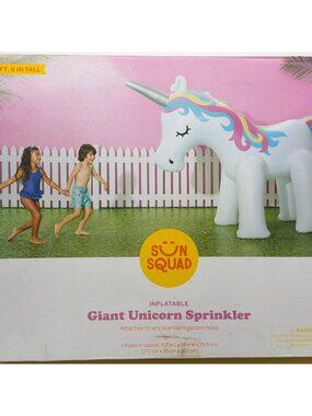 Inflatable Giant Unicorn Sprinkler 6 Ft Tall For Ages 3+ By Sun Squad